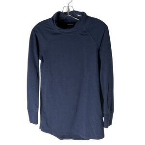 Patagonia Womens‎ Ahnya Cowl-Neck Tunic Top Organic Cotton Blue Size XS